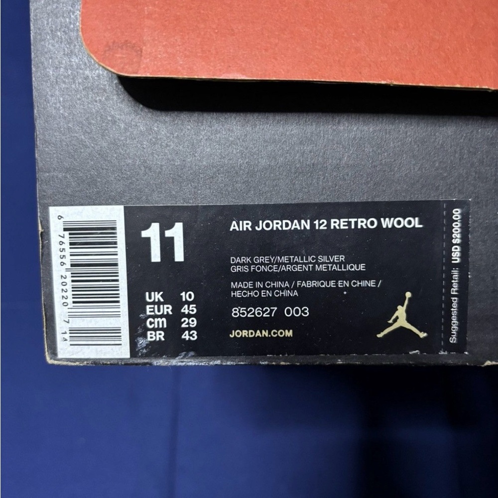 Air Jordan 12 Retro Wool Size 11 - Picture 8 of 8